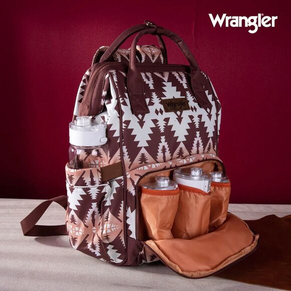 WG2204-9110 Wrangler Aztec Printed Callie Backpack - Brown main image 10